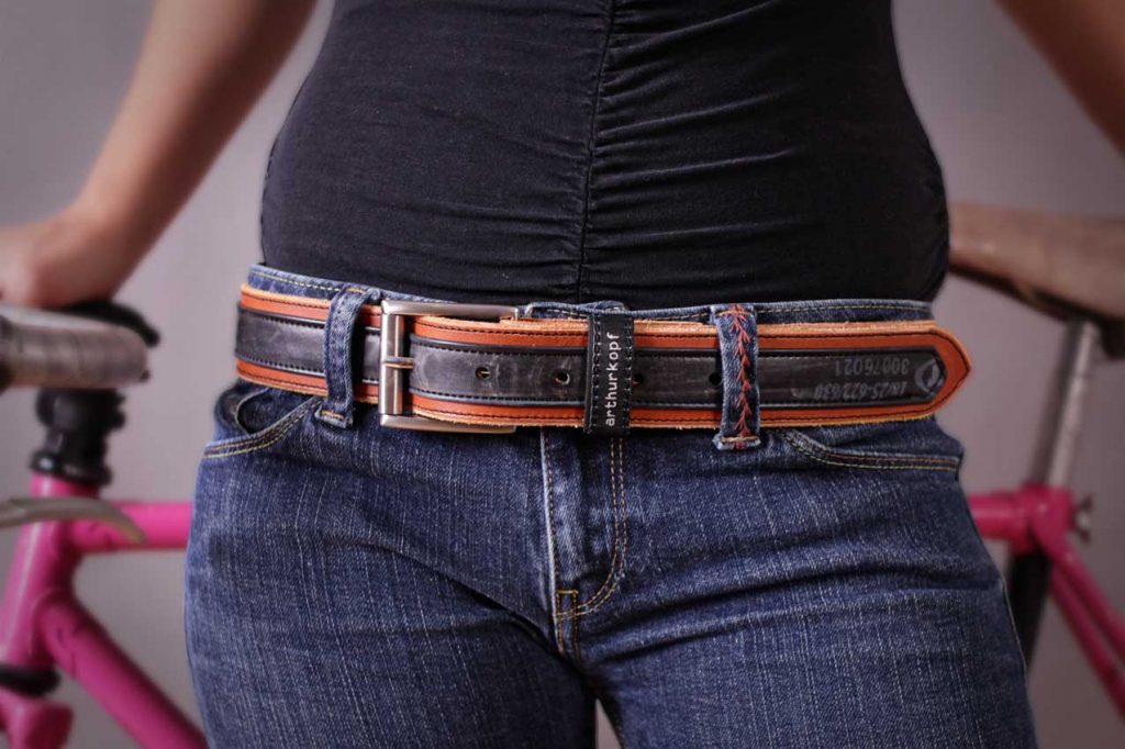 Arthurkopf Leder Fahrradschlauch Gürtel Accesoire