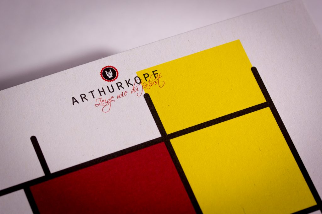 Arthurkopf Postkarte Fahrrad Piet Mondrian